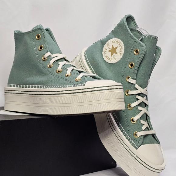 Converse Women's CTAS Modern Lift Sneakers  Size 9 Sage Stitching NWT - Picture 1 of 9